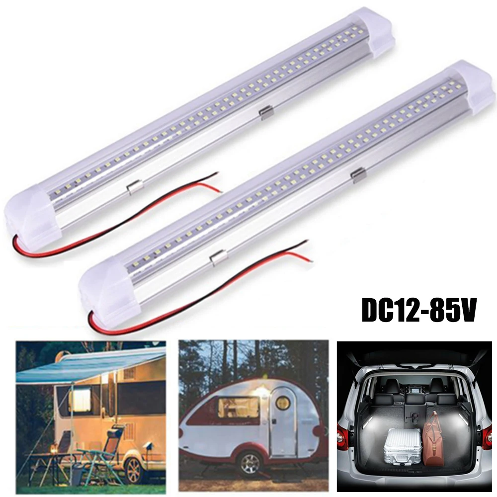 1pc LED Light Bar DC12-85V 2835 72Led Car Interior Light Indoor Reading Ceiling Lamp Car Van Bus Caravan Lamp