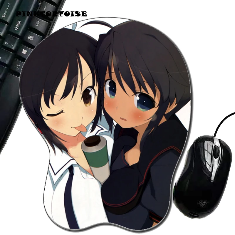 PINKTORTOISE Asuka&Homura mousepad Anime Senran Kagura environmental Silicon anime 3D mousepad Mouse Pad Ergonomic MousePad mat