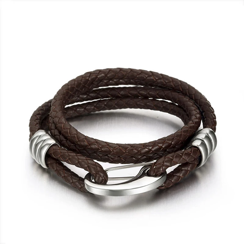 

Casual Vintage European Fashion Twine Punk Leather Bracelet Father's Day Men's Birthday Gift