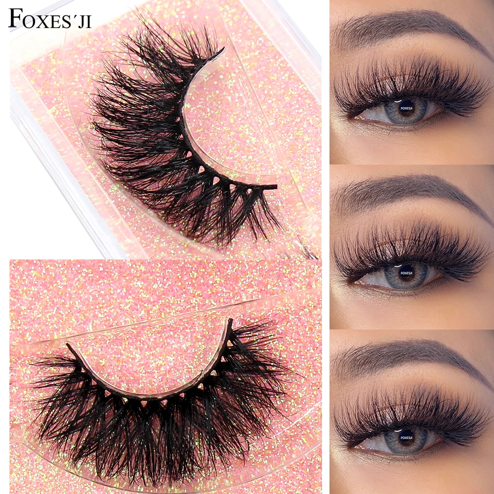 FOXESJI 3D Falsche Wimpern Nerz Wimpern Kreuzmuster Starke Hohe Volumen Flauschigen Nerz Wimpern Gefälschte Wimpern Dramatische Faux Cils K38