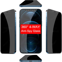 1-3Pcs 360° Privacy 4-Way Tempered Glass For iPhone 16 15 14 Plus 13 12 Mini 11 Pro XR XS MAX Anti Spy Peeping Screen Protector