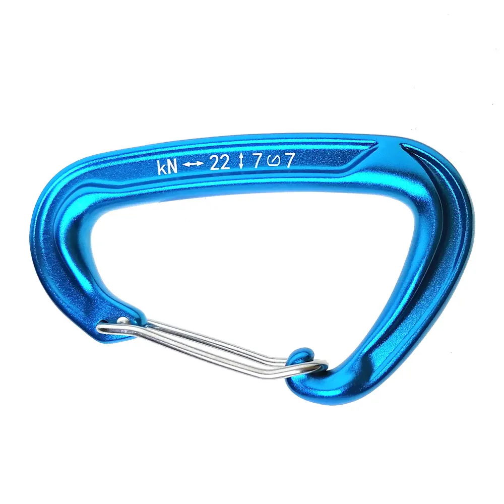 22KN Cammping Hiking Carabiner Aluminium Wire Gate Lock Rock Carabiner for Climbing Hiking Dog Hammock Spring Snap Hook