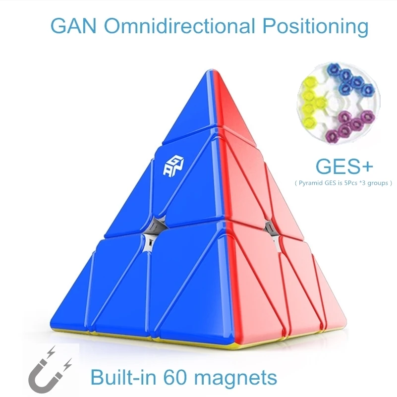 GAN Pyramid 3x3 Magnetic Pyramid cube GAN pyramid M 3x3x3 Speed cube puzzle cube Magnet Magic cube GAN pyramid UV Magnetic cube