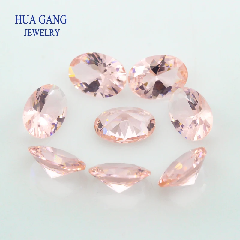 180# Morgan Nano Stone Oval Shape light pink Synthetic Gems For Jewelry making 2x3~10x14mm