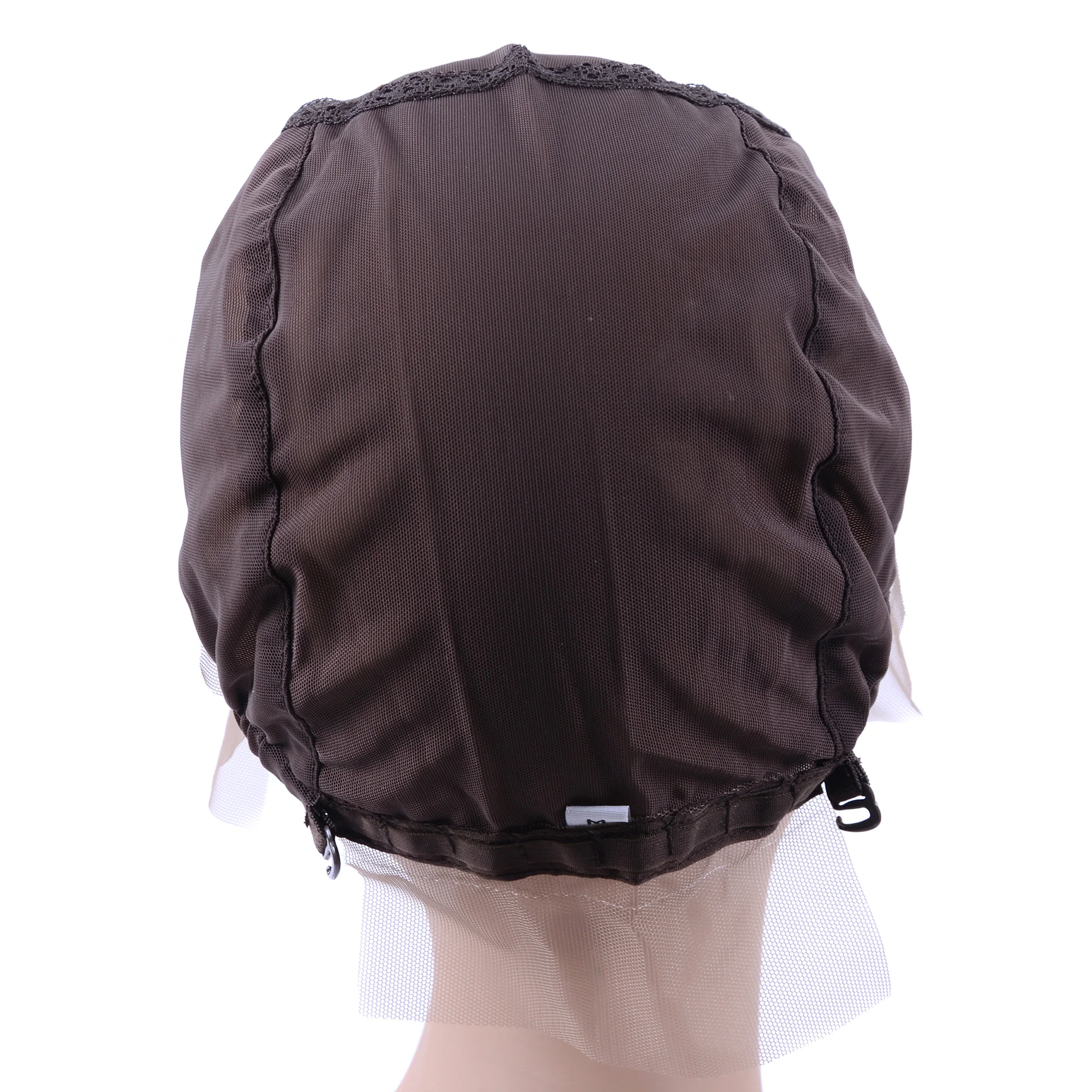 Bonnet de perruque avant en dentelle de couleur marron foncé avec sangle réglable, bonnet de tissage sans colle, bonnets de perruque exécutifs