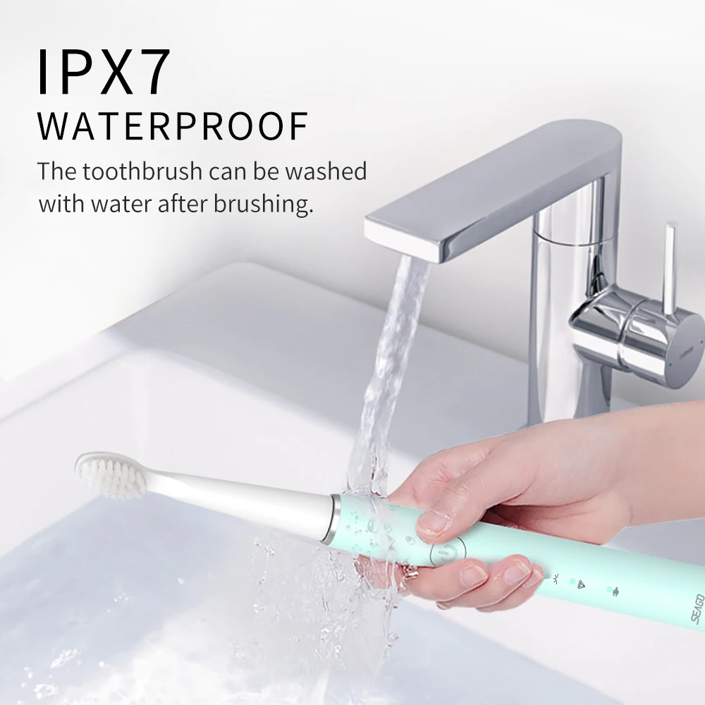 SEAGO elektryczna soniczna szczoteczka do zębów 360 zmodernizowane automatyczne szczoteczka do zębów z akumulatorem wodoodporna wymienne główki do szczoteczki SG548