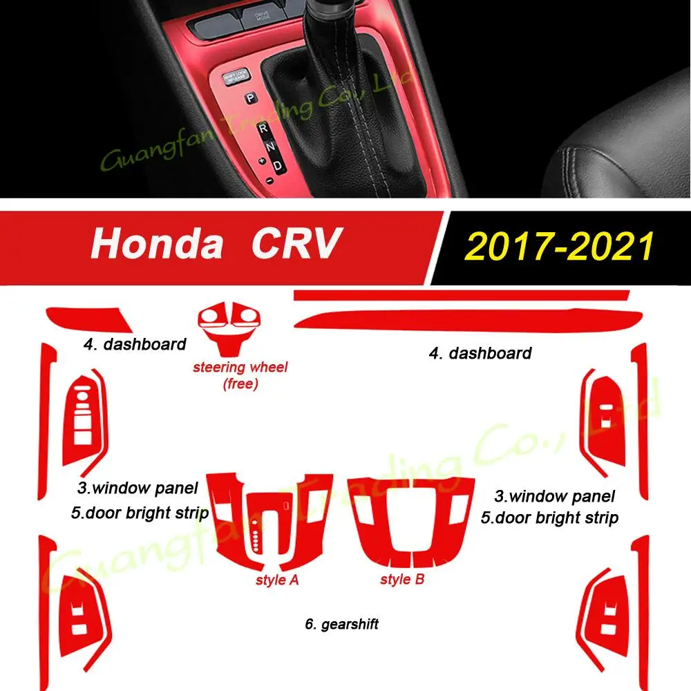 

For Honda CRV 2017-2021 Car-Styling 3D/5D Carbon Fiber Car Interior Center Console Color Molding Sticker Decals