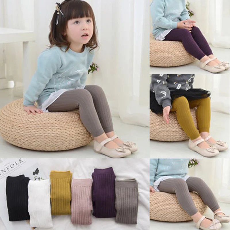 Kid Leggings For Girls Cotton Infant Baby Toddler Newborn Boys Solid Casual Children 0-5T Winter Warm Pantyhose