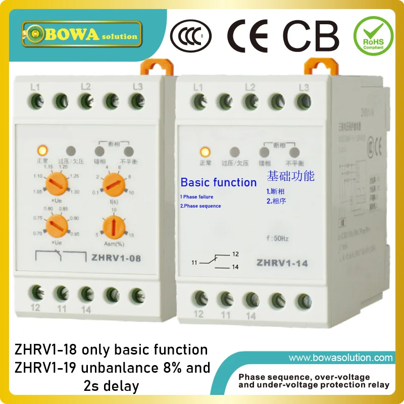 

ZHRV1-18 or 19 Voltage Monitoring relay is used to against phase sequence and failure of emotors, such as agriculture equipments