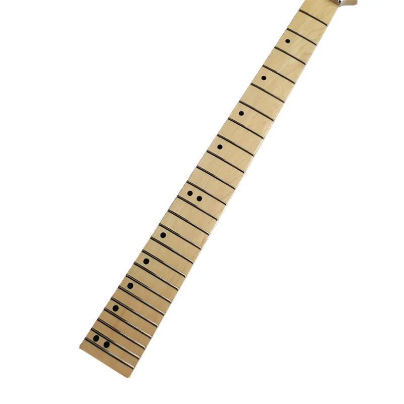 Disado 24 Frets Wood Color Maple Electric Guitar Neck Maple Fingerboard Inlay Dots Glossy Paint Guitar Accessories Parts