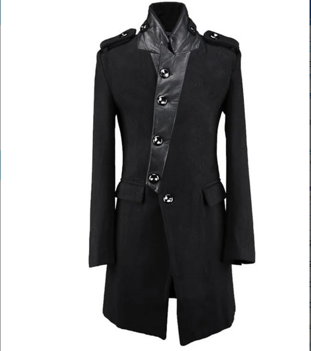 S-7XL!!2020 New Korean young man winter coat thick coat British medium long patchwork wool coat thin cloth trench coat