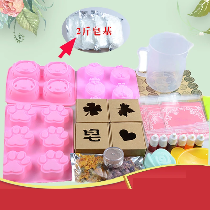 

DIY Handmade Soap Material Tool Sets Soap Base Making Kit As Gift Practical Chocolate Cake Mold Soap Molds Bath AccessoriesLA441