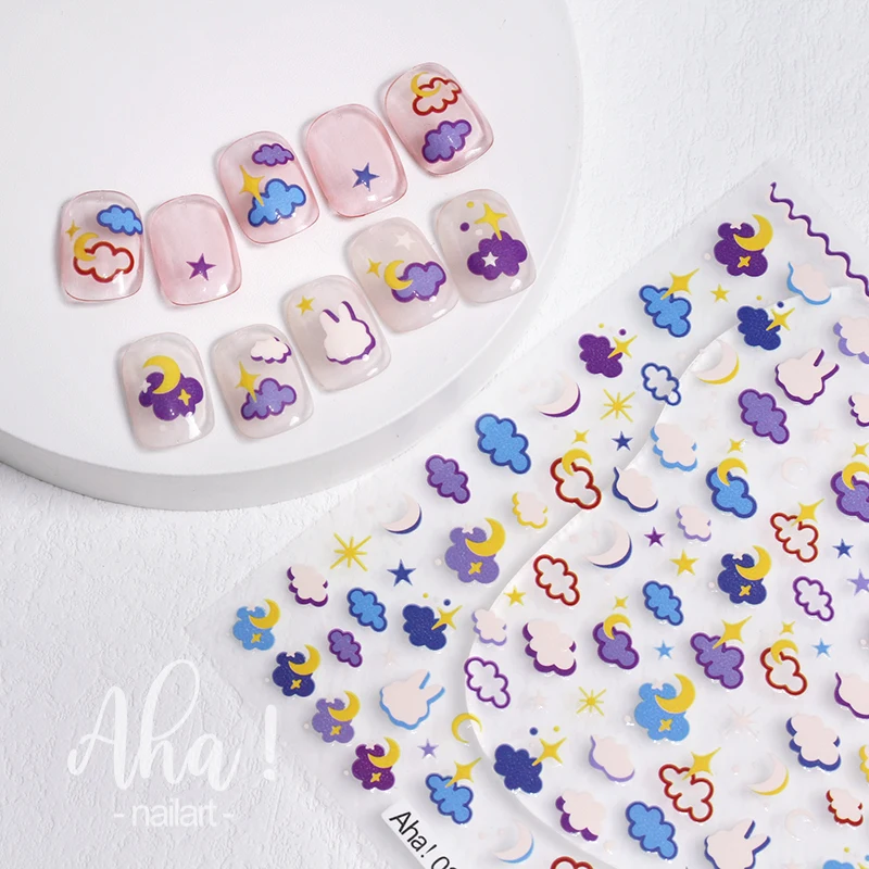 

SOFE'S Nail Decal 3D Patch,1pcs DIY Cloud/Grass/Flower Nail Art Decorations,Different Styles Manicure Sticker#2023 New!!