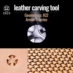 SOZO KJ2 Leather Work Stamping Tool Geometry Backgrounders Armor Saddle Make Carving Pattern 304 Stainless Streel Stamps