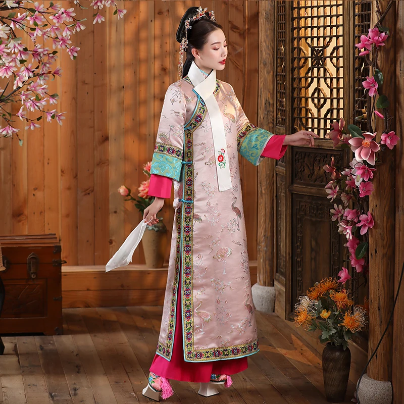 Chinese ancient women costume queen cosplay clothing fairy qing dynasty princess gown TV Movie performance wear