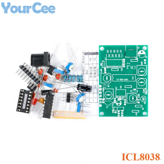 ICL8038 DIY Zestaw generatora sygnału wielokanałowego Wielokanałowy generator przebiegów Praktyka produkcji elektronicznej 12-24v 50-200KHZ