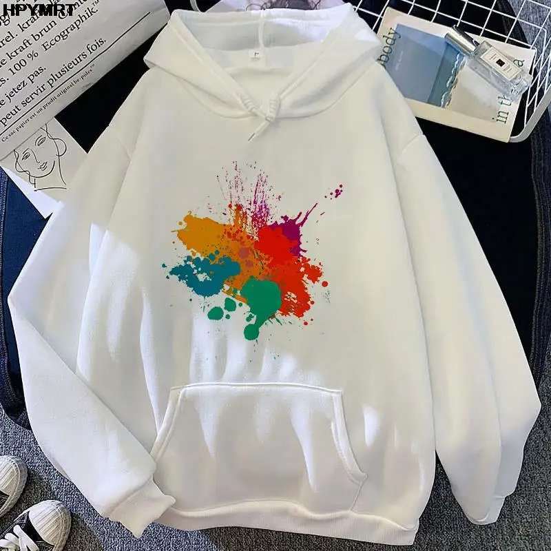 

Woman Hoodies Sweatshirts Fashion Winter White Pink Hooded Harajuku Graphics fleece Hoody Pocket hoodie Female Streetwear Tops