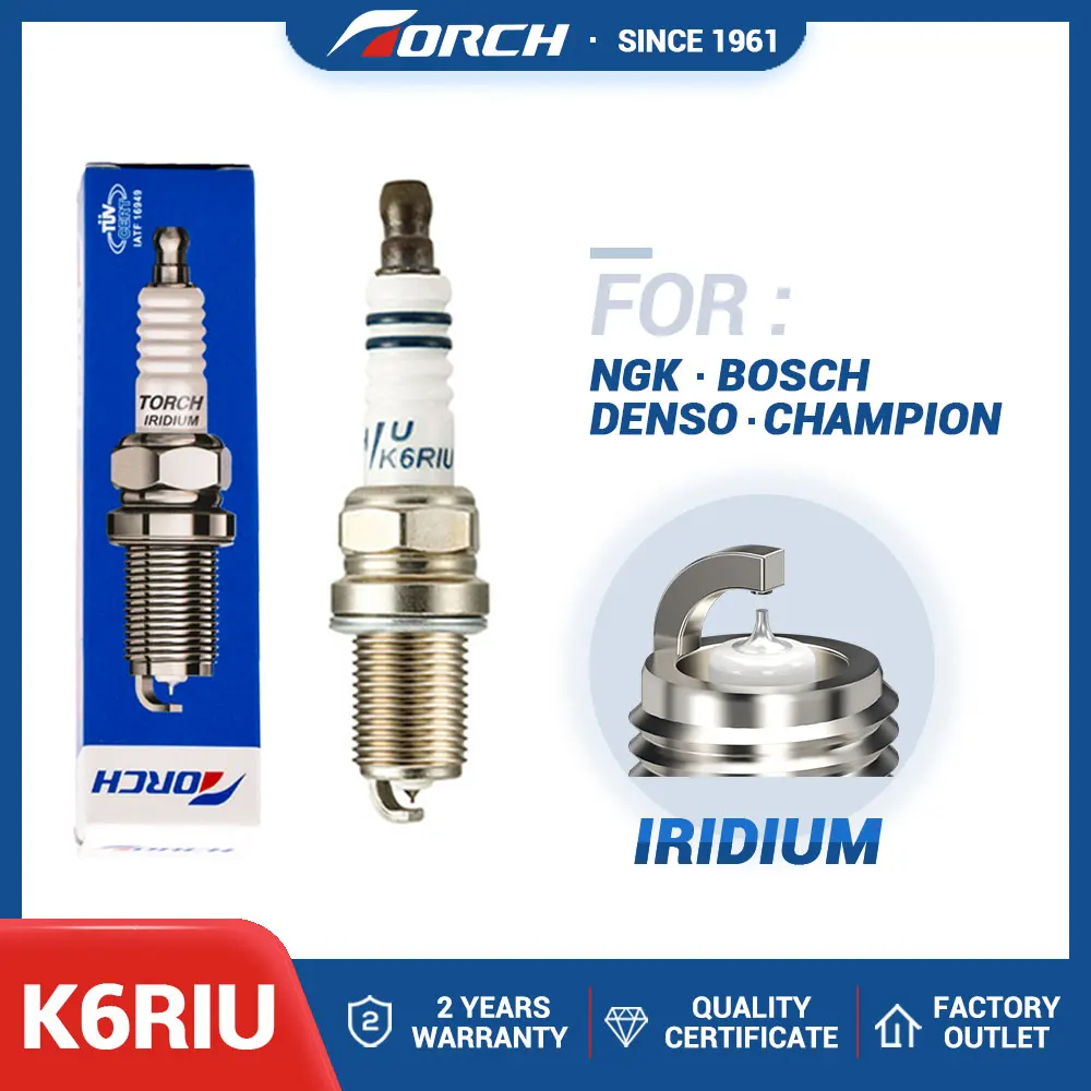 Candle Replacement for Candle PFR6Y/ PFR5B-11/FR6EI Spark Plug Iridium Bujia TORCH K6RIU New Longer Life Time