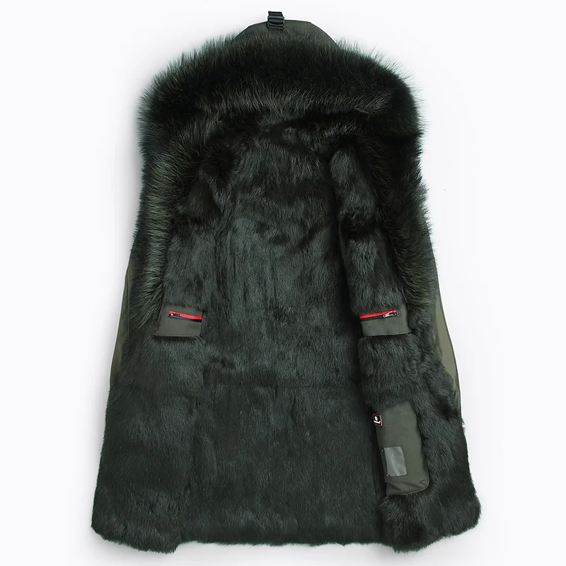 Mink Fur Liner Parka Homme Winter Jacket Men Raccoon Fur Collar Long Parkas Plus Size Winterjas Heren P8009-2 MY2340