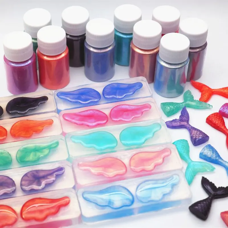 10 Gram 22 Màu Cực Quang Sắc Tố Màu Ngọc Trai Bột Mica Ngọc Trai Chất Tạo Màu Nhựa Thuốc Nhuộm Trang Sức Làm