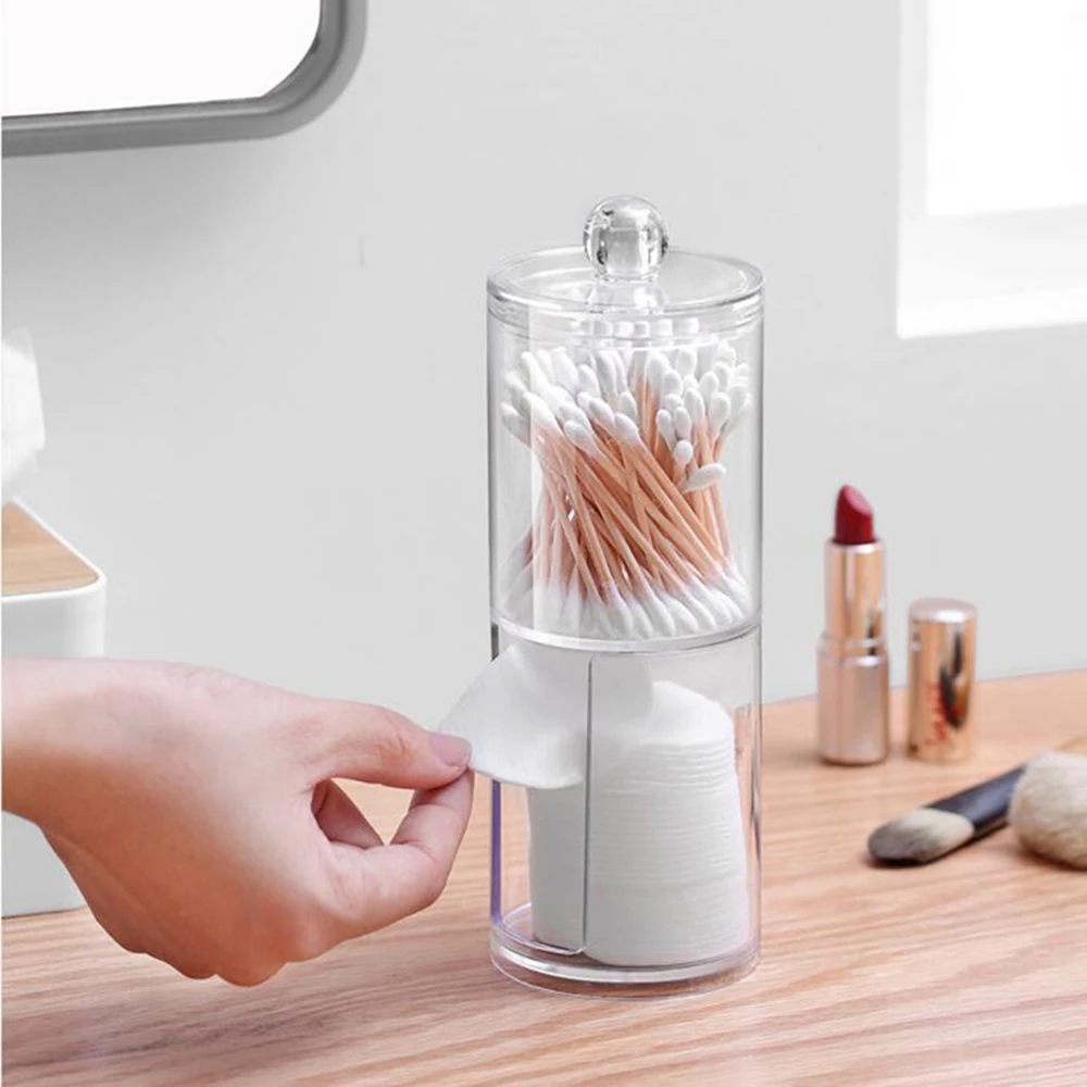 Barattoli da farmacia in plastica 2 in1 scatola portaoggetti per tampone di cotone contenitore per Organizer da bagno per banconi da cucina e da bagno