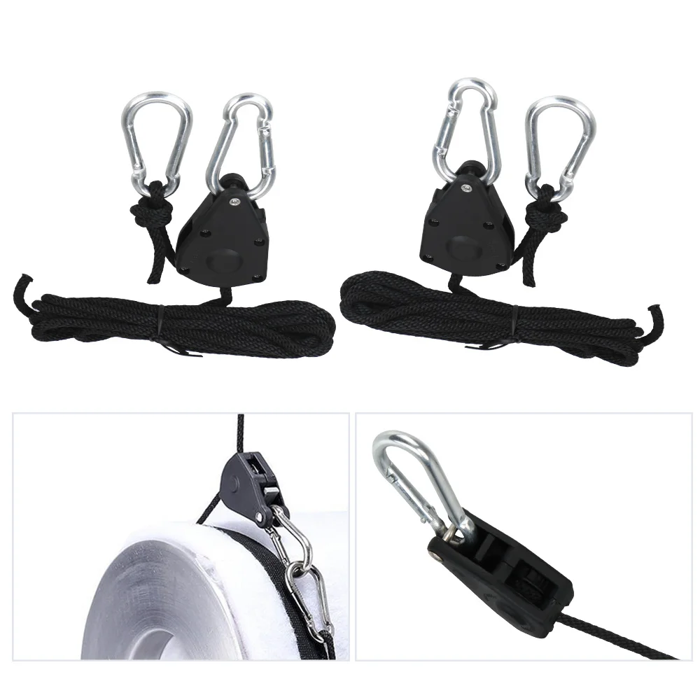 Heavy Duty Adjustable Rope Clip 1/8Inch For Grow Light Kit 1pcs Zinc Alloy Hookv Hanging Rope Ratchet Gardening Plastic Pulley