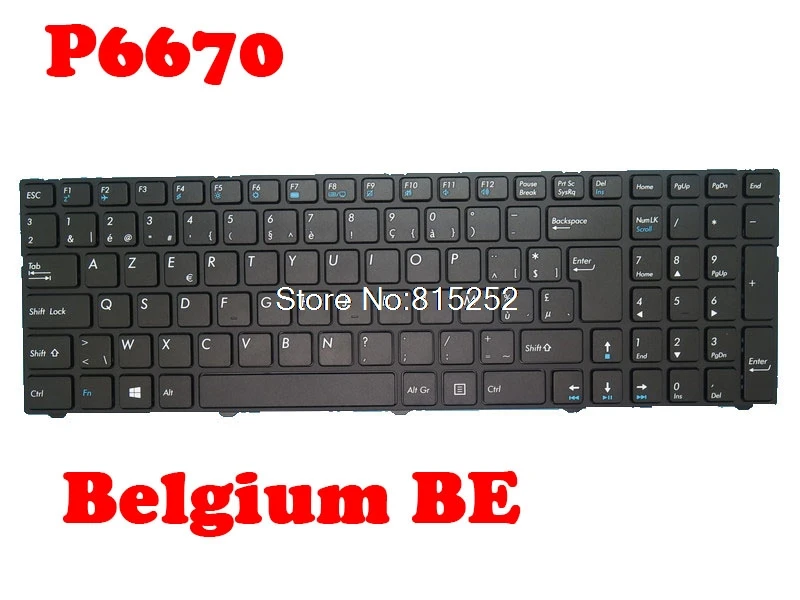 

Laptop Keyboard For MEDION AKOYA P6670 MD99960 MD60400 MSN30021388 30021468 30021469 30021470 Black With Frame Belgium/Hungary