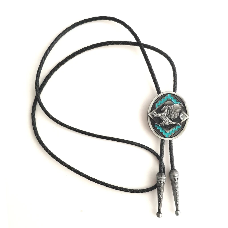 Western cowboy Bolo Tie eagle skórzany krawat moda męska codzienne z kokardą krawat do garnituru akcesoria