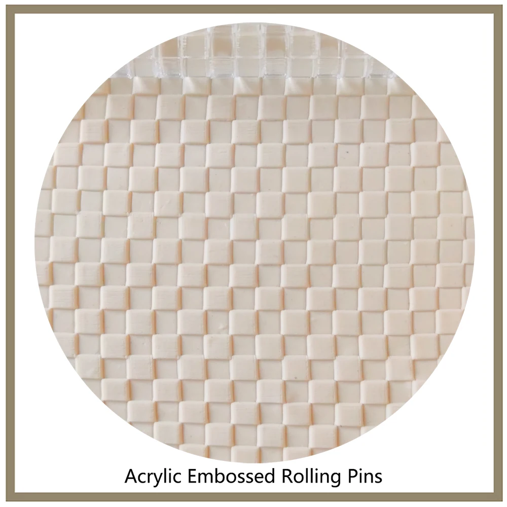 Classic Checkered Patterns Fondant Clay Art Project Roller Cake Decorating Tools Embossed Rolling Pins