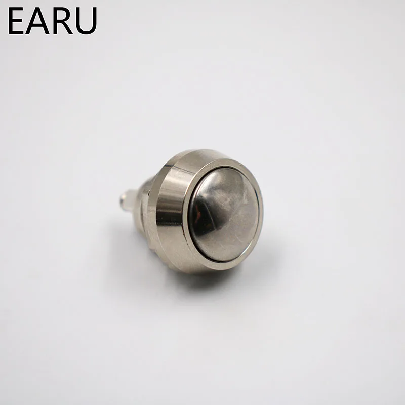 12mm metal campainha sino chifre empurrar botton interruptor à prova dnickel água niquelado abobadado momentâneo reset 1no parafuso de potência do motor automático pc