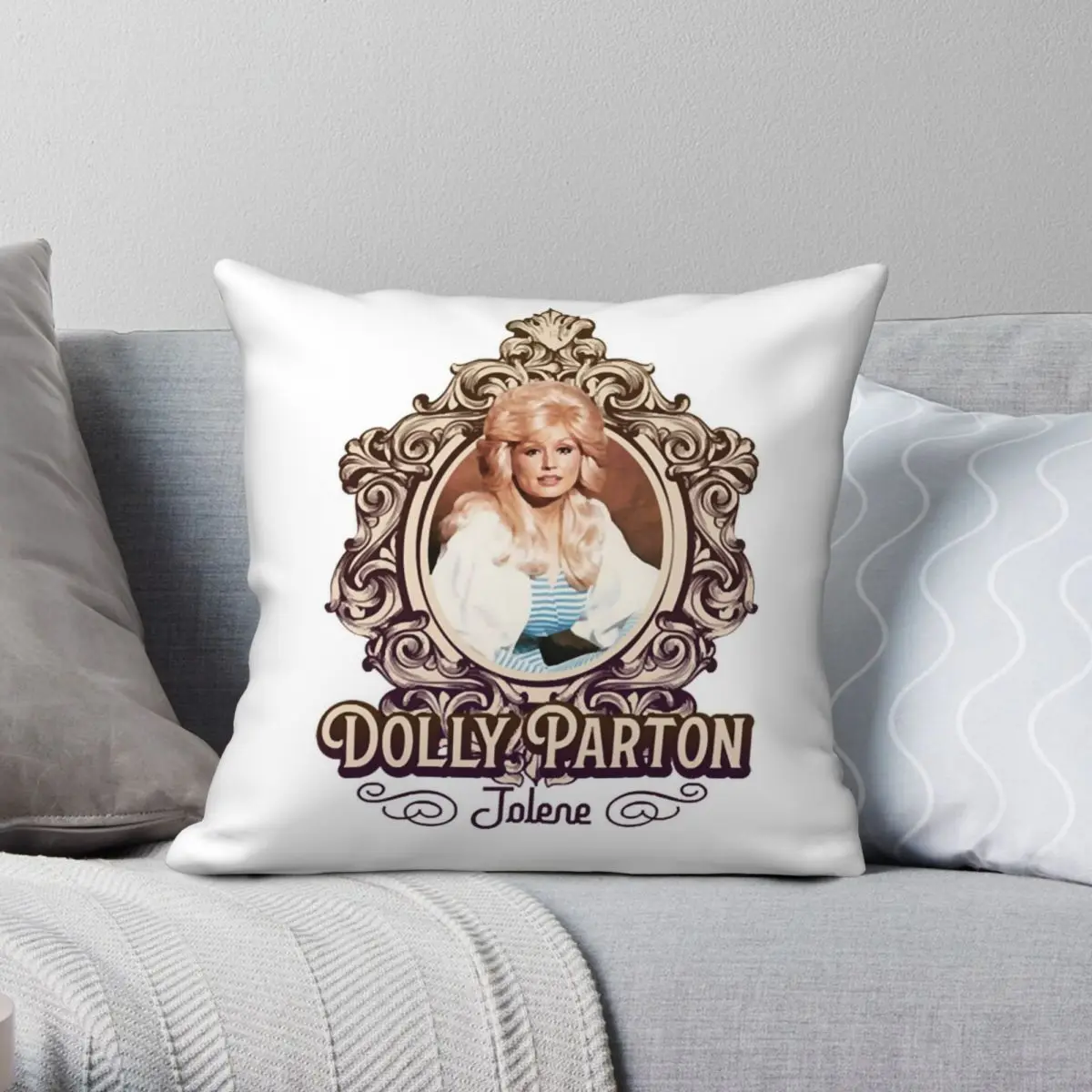 Dolly Parton Square Pillowcase Polyester Linen Velvet Pattern Zip Decorative Pillow Case Sofa Seater Cushion Cover