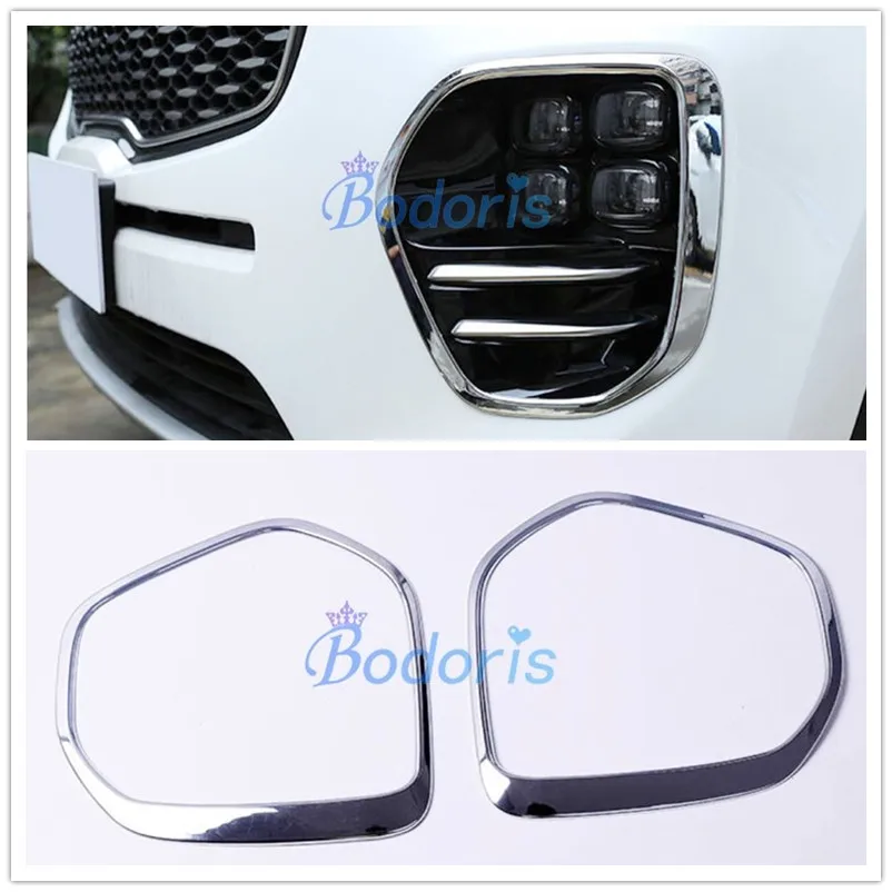 

Front Fog Lamp Cover Light Frame Foglight Overlay Trim Chrome Car Styling 2016 2017 2018 For Kia Sportage KX5 QL Accessories