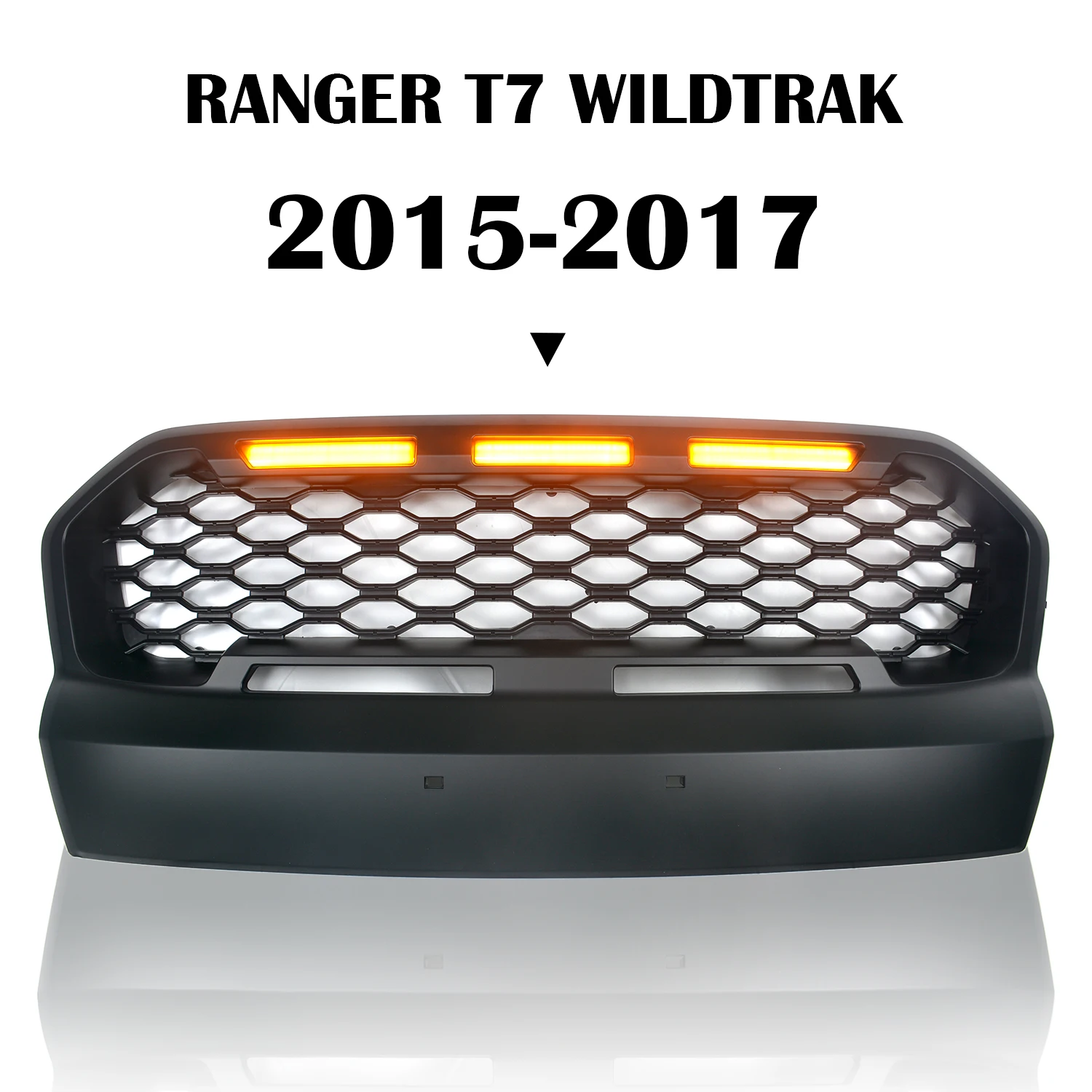 Dla Ranger T7 Raptor Grills Mesh Dla Ranger Wildtrak Mk3 T7 Xl Xlt XLS PX3 2015 2016 2017 Auto Racing Grill Zderzak Kratki Pokrywa — zdjęcie 6