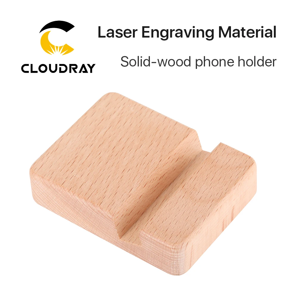 Cloudray Laser Engraving Material Solild-wood Phone Holder 8*6cm DIY Material for Co2 Laser Marking & Engraving Machine