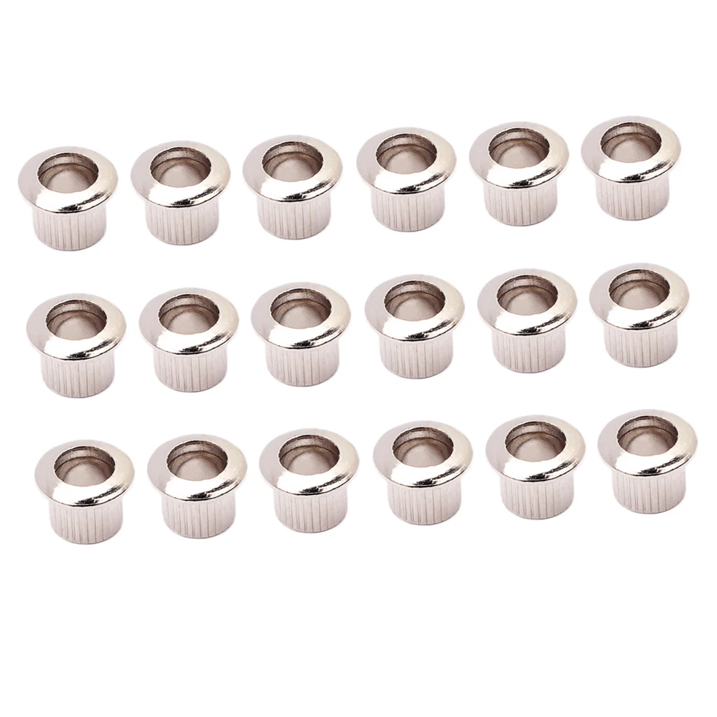 18 pcs Nickel 10mm Metal Vintage Guitar Tuner Conversion Bushings Ferrules