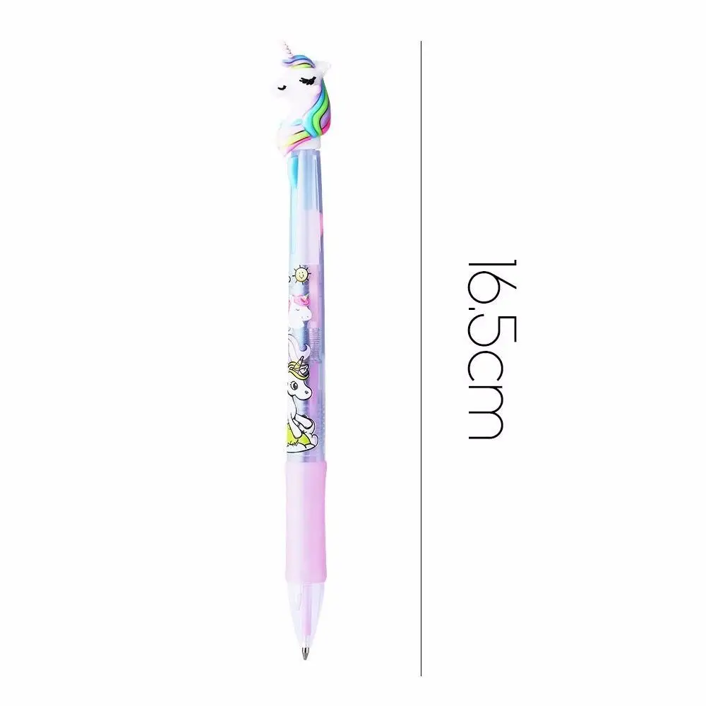 100pcs Unicorn Ball  Cartoon Ballpoint For Office Pens Kids School Supply 3 in 1 Point Novelty Stationery