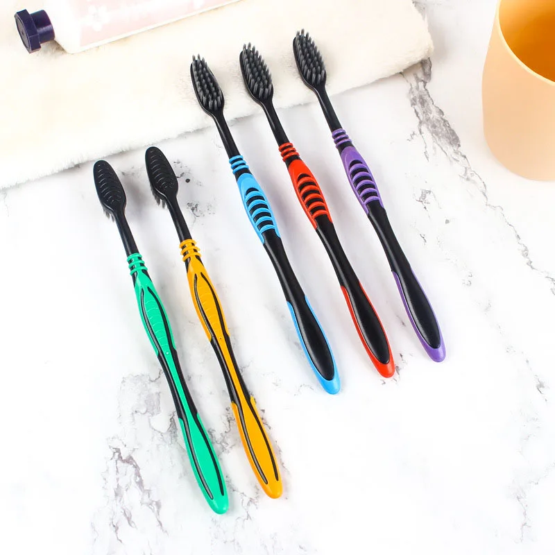 3 Household Adult Toothbrushes Bamboo Charcoal Black White Toothbrushes Household Ultra Fine Soft Hair Toothbrushes