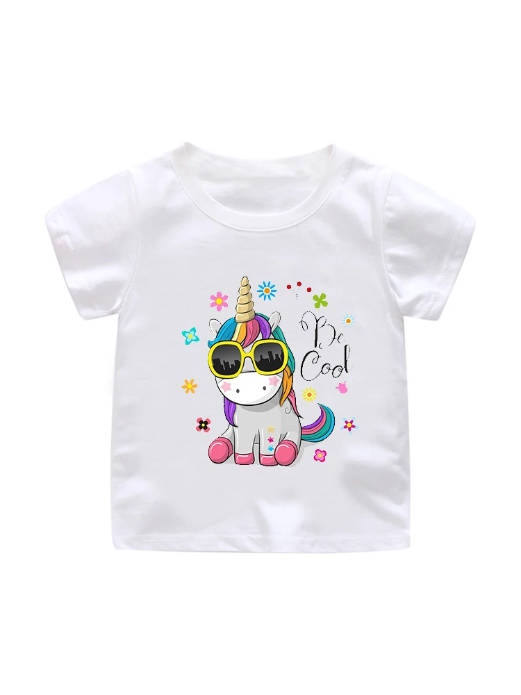 

Children's Girls T-Shirt Summer Boy Baby Cotton Tops T-Shirt Clothes Children's Clothing Unicorn Short Sleeve T-Shirt