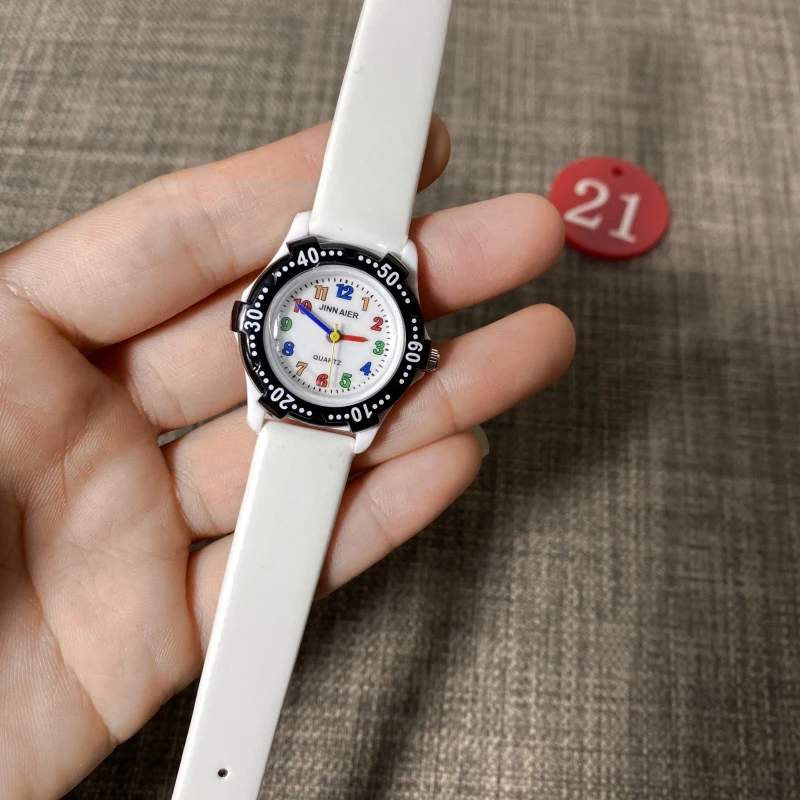 Reloj de cuarzo informal para niños y niñas, cronógrafo de silicona, esfera giratoria luminosa, regalo, 2021