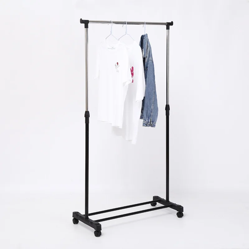 Adjustable coat rack floor hanger storage wardrobe clothing drying rack and shoe rack rolling  WY815