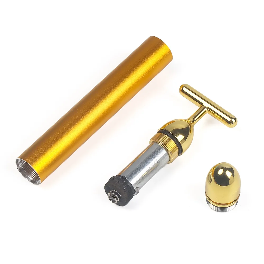 24k Gold Vibration Facial Slimming Face Beauty Bar Pulse Firming Facial Roller Massager Lift Skin Tightening Wrinkle Stick