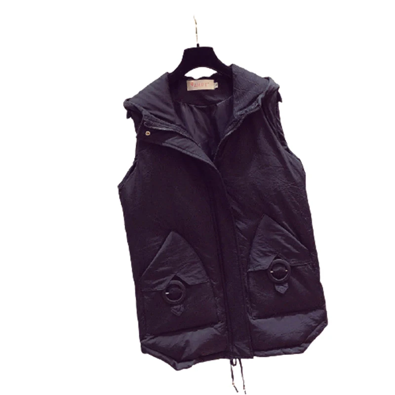 Women's down cotton vest mid-length 2024 autumn and winter plus size loose fashion thick hooded women brand down jackets