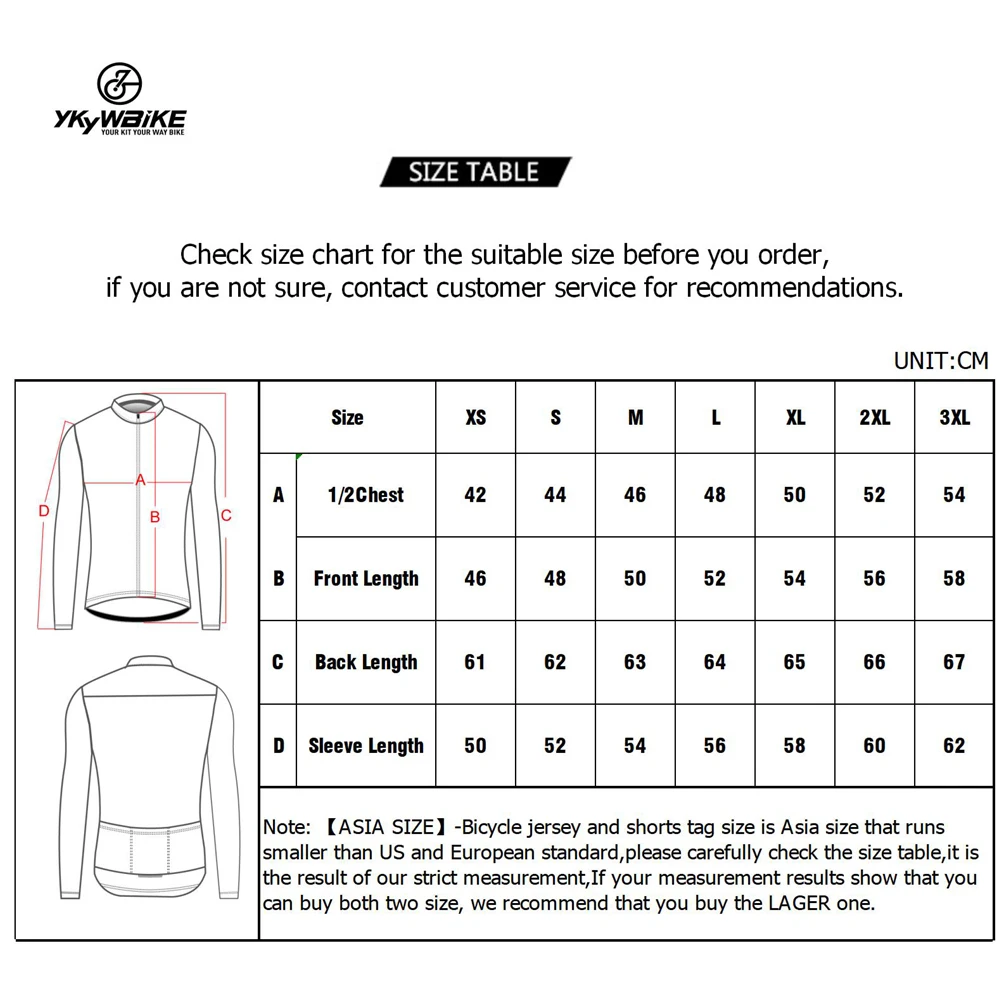 YKYWBIKE Top Quality Cycling Jersey Long Sleeve MTB Bicycle Cycling Clothing Mountain Bike Sportswear Cycling Clothes