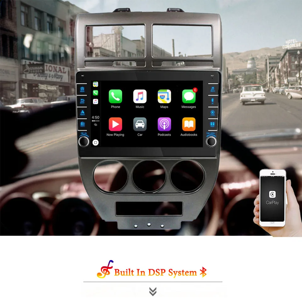 2 Din Android 14 Car Radio Multimedia Player For Jeep Compass 2006 2007 2008 2009 2010 Autoradio DVD Cassette GPS Navigation RDS
