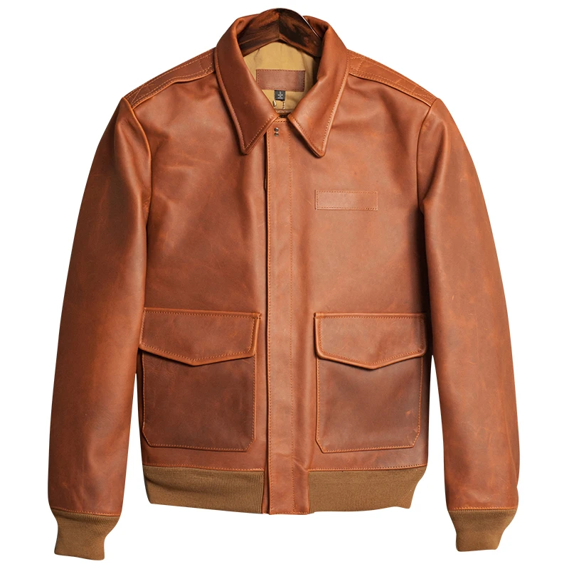 shipping,quality Brand Free men 100% genuine leather Jackets,classic A2 vintage cowhide jacket,quality.sales man,sales