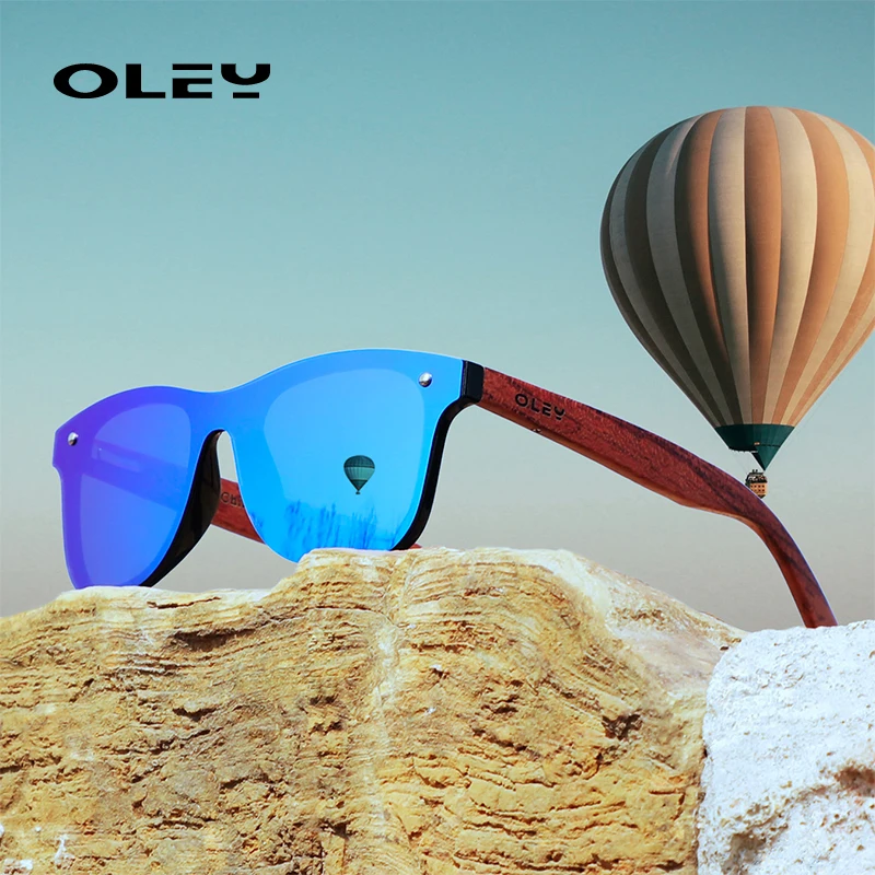 

OLEY Brand Polarized Sunglasses Men Fashion Eco-friendly Bamboo Wood Frameless Women Glasses Square Color Goggles