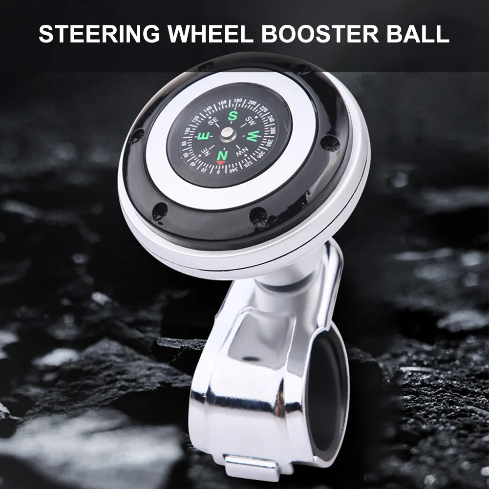 

Steering Wheel Spinner Knob with Compass 360-degree Power Handle Ball Booster for Car Vehicle Steering Wheel Auto