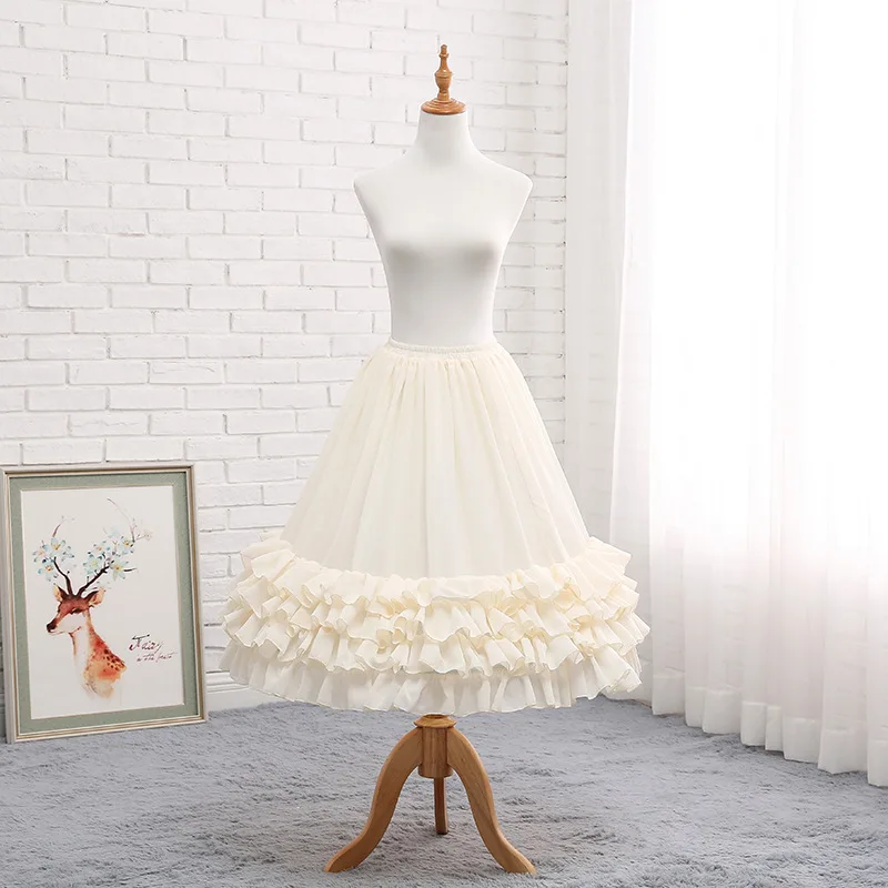 Jupon de Mariage en Crinoline pour Femme, Sous-Jupe de Bal, Jupe de Barrage, en Mousseline de Soie, 70cm de Long, Cosplay, ix