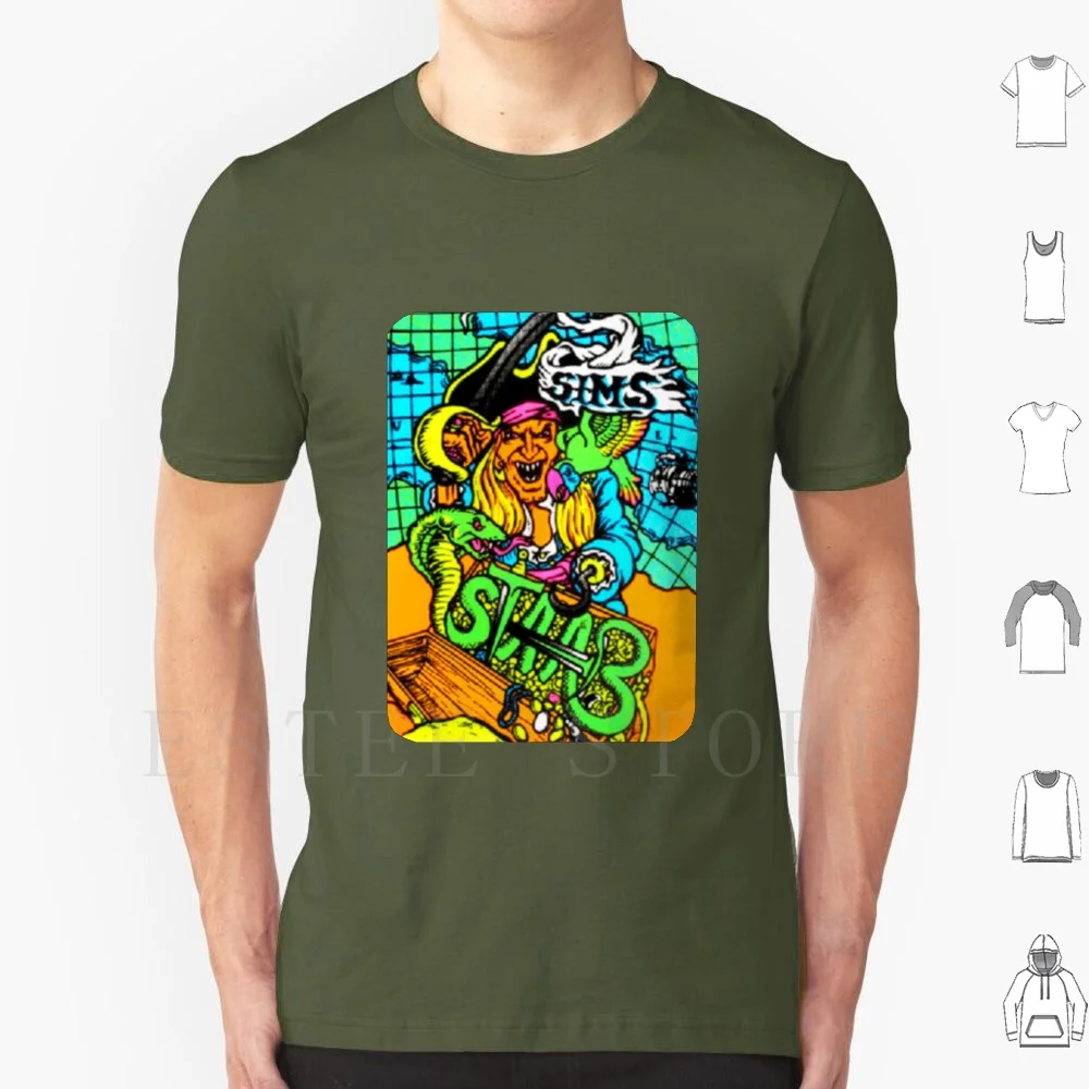 Sims Kevin Staab Camiseta de algodón para hombre DIY estampado Sims Pirata Tresor serpiente Kevin Staab leyenda Skate monopatín mapa de monedas de la vieja escuela