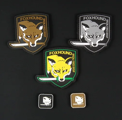 Nowy haftowane Metal Gear stałe Cosplay Patch foxhounda, lis, XOF, diamentowe psy, zewnętrzna nieba Patch taktyczna wojskowa dla skrzep